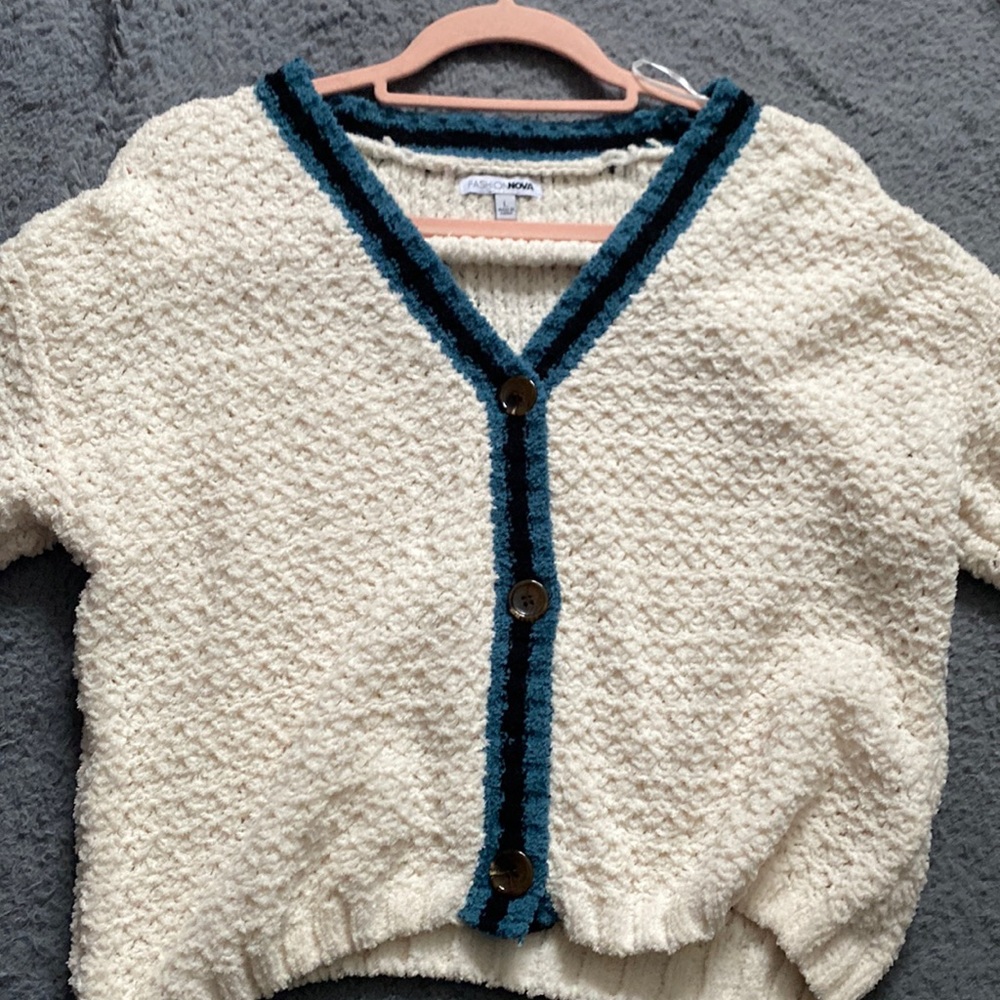 Fashion Nova Game Over Sweater in Ivory. Brand new and never worn